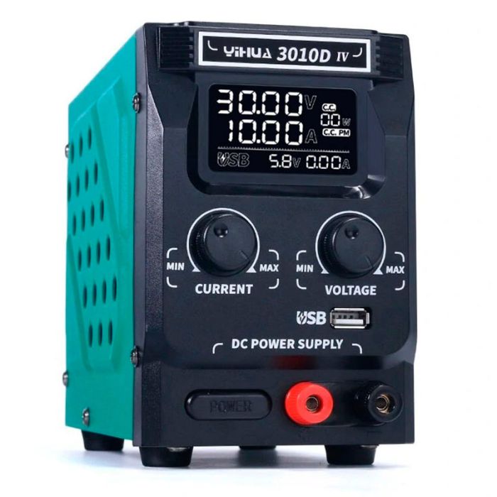 Блок живлення YIHUA 3010D-IV / 30V 10A / імпульсний / з цифровою індикацією (V/A/W) / Quick Charge 3.0