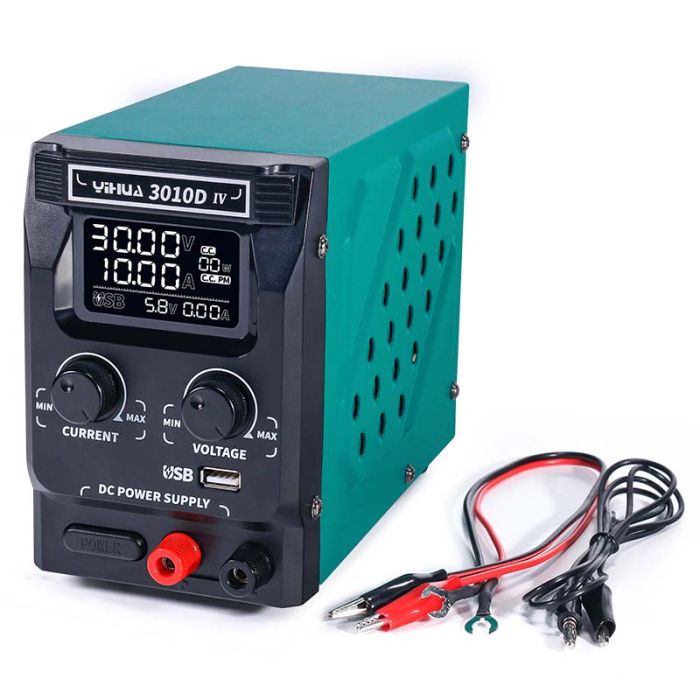 Блок живлення YIHUA 3010D-IV / 30V 10A / імпульсний / з цифровою індикацією (V/A/W) / Quick Charge 3.0