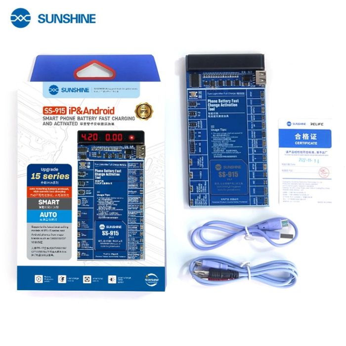 Активатор акумуляторів Sunshine SS-915 V9.0 для iPhone 6 - 15 Pro Max / Samsung / Huawei / Xiaomi