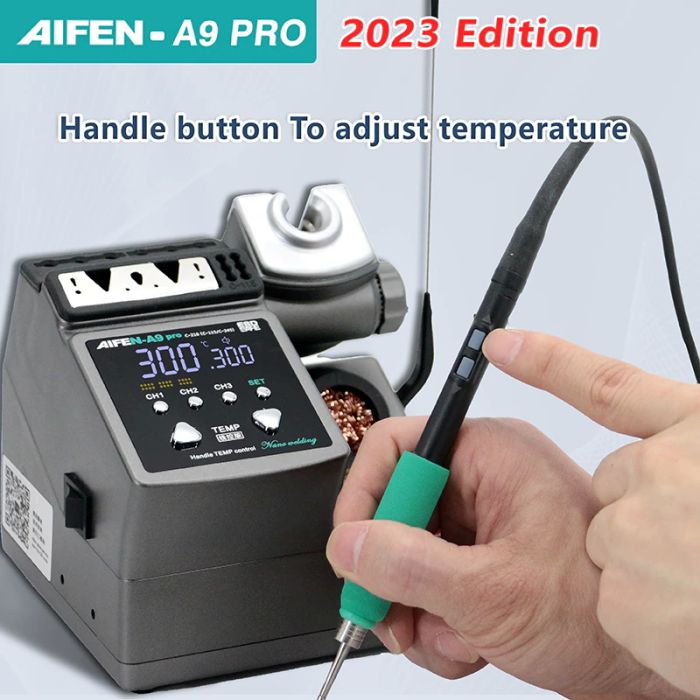 Паяльна станція прецизійна Aifen A9 Pro 2023 C210 / паяльник JBC / 3 канали пам'яті / 100-450 °C / 120 Вт