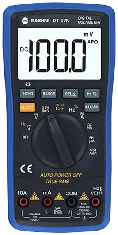 Мультиметр цифровой Sunshine DT-17N V2.0 / АВТО режим / True RMS / автоотключение / подсветка