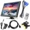 Монитор экран портативный 10'' для авто / видеонаблюдение / ПК / мониторинг / HDMI, VGA, RCA, AV, USB / 12В