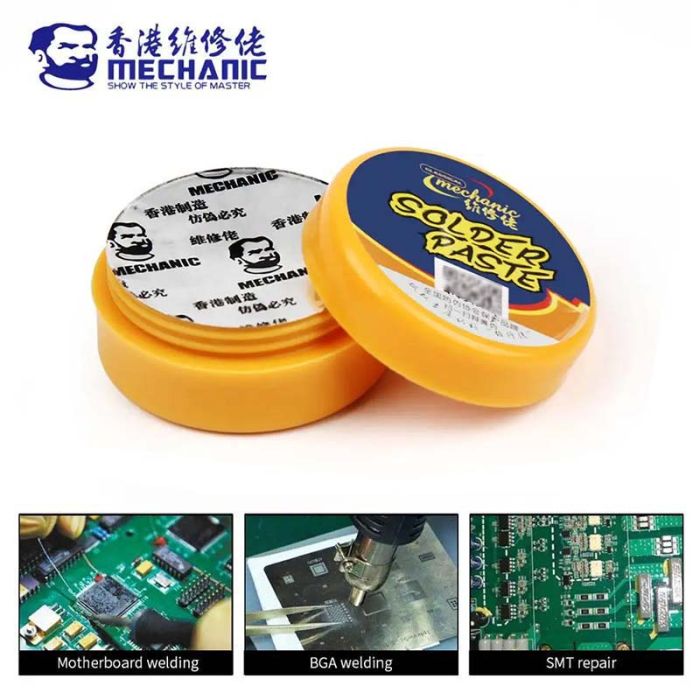 Паяльна паста BGA Mechanic V3S35 безсвинцева Sn 99% Ag 0.3% Cu 0.7% / IPX5 / 217°C / 20г
