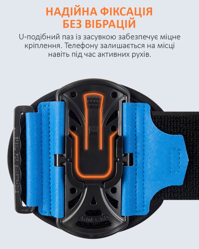 Тримач на руку для смартфона IRUNME / браслет, пов'язка для спорту / 4 - 7 дюймів / чорний