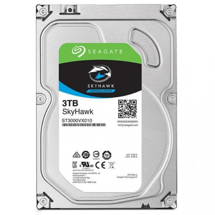 Жорсткий диск 3.5" 3Tb Seagate SkyHawk, SATA3, 256Mb, 5400 rpm (ST3000VX009)