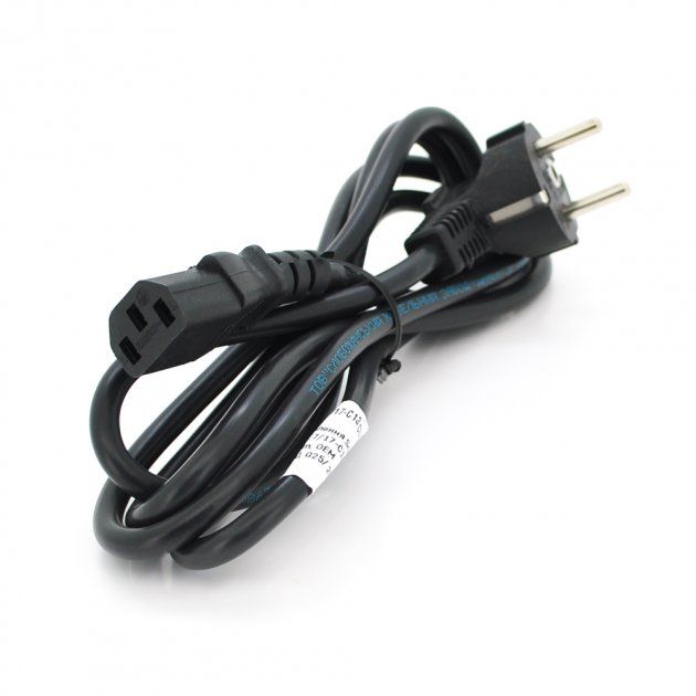 Кабель живлення Schuko PC-186 CEE7/17-C13, 1.8M, 1.0 мм, OEM (євровилка) Q25/250 МЕДЬ