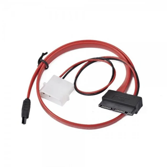 Кабель SATA суміщений з живленням, Red, 45/25 см, Cablexpert, живлення Molex (CC-MSATA-001)