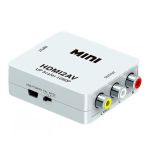 Конвертер Mini, HDMI to AV, ВЫХОД 3RCA (мама) на ВХОД HDMI (мама), 720P/1080P, White