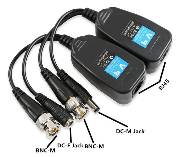 Пасивний приймач відеосигналу (балун) AHD/CVI/TVI, DC+BNC - RJ-45 2 шт.