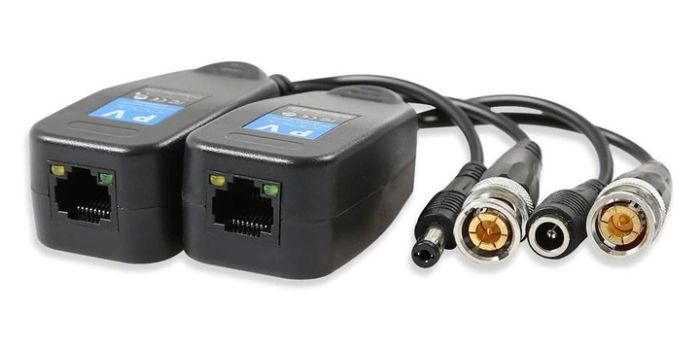 Пасивний приймач відеосигналу (балун) AHD/CVI/TVI, DC+BNC - RJ-45 2 шт.
