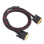 Кабель VGA (тато)-DVI-I (тато)(24+5) 1.5метра 2 ферита обплетення круглий чорний
