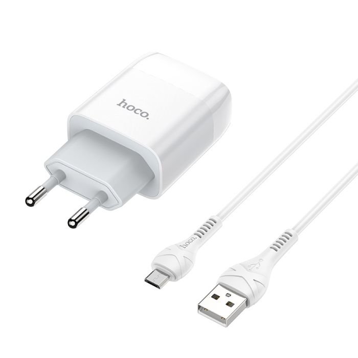 СЗУ Hoco C73A  2.4A with MicroUSB cable White