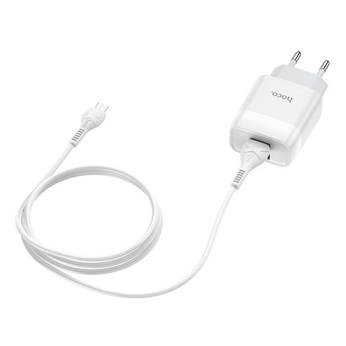 СЗУ Hoco C73A  2.4A with MicroUSB cable White