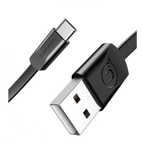 Кабель Usams Type-C U2 Flat 2A 1.2m Black