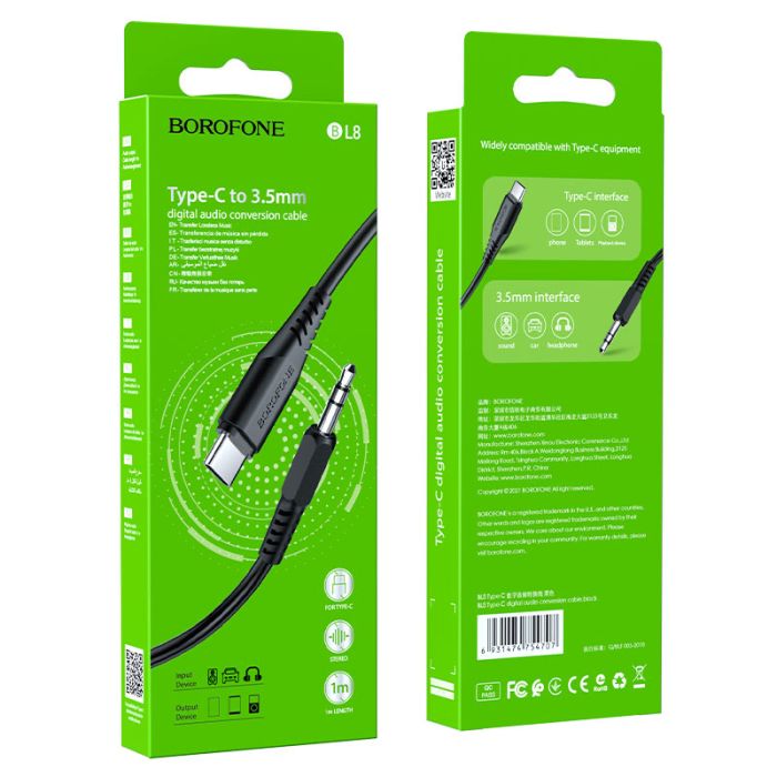AUX-Кабель BOROFONE BL8 Type-C/1m black