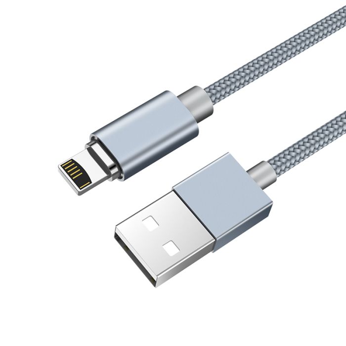 USB кабель магнітний Hoco U40A 1m Lightning сірий