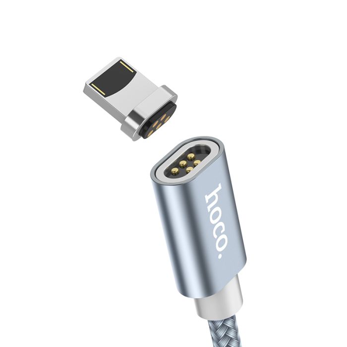 USB кабель магнітний Hoco U40A 1m Lightning сірий