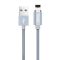 USB кабель магнітний Hoco U40A 1m Lightning сірий