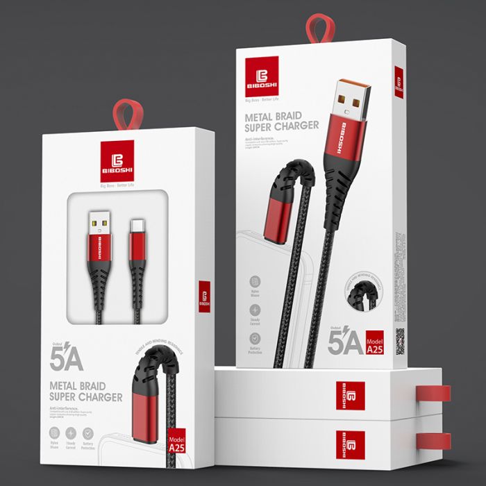 Кабель Biboshi A25 USB - Type-C USB 1m 5A black