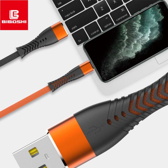 Кабель Biboshi A18 USB - Micro-USB 1m 3A black - orange