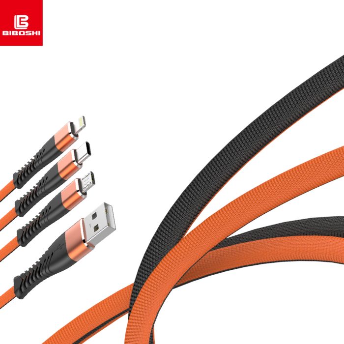 Кабель Biboshi A18 USB - Micro-USB 1m 3A black - orange