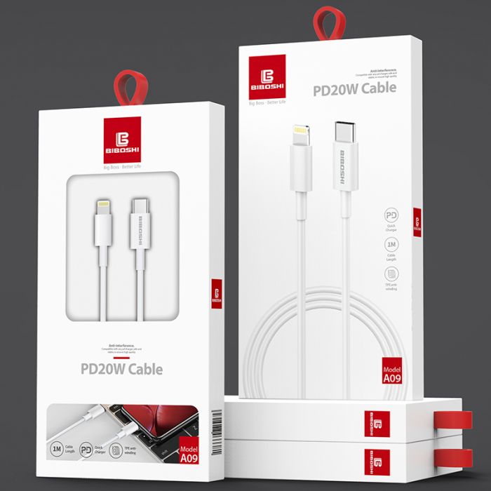 Кабель Biboshi A09 Type-C - Lightning 1m 5A white