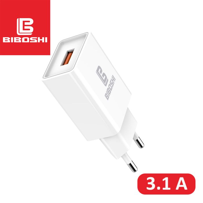 Мережевий зарядний пристрій Biboshi C11 1 USB 3.1A white