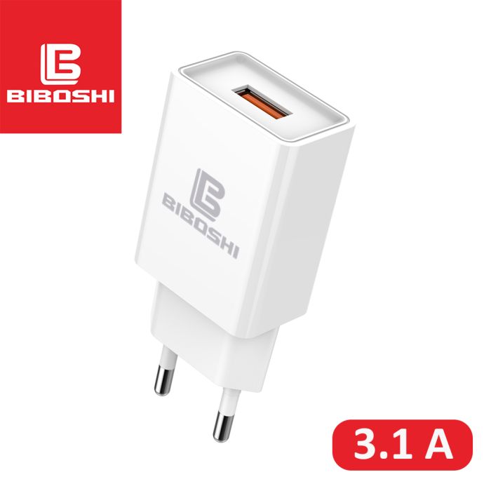 Мережевий зарядний пристрій Biboshi C11 1 USB 3.1A + кабель Micro-USB white
