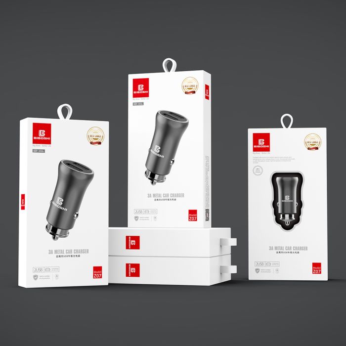 Автомобільний зарядний пристрій Biboshi Z07 2 USB 3.1A silver