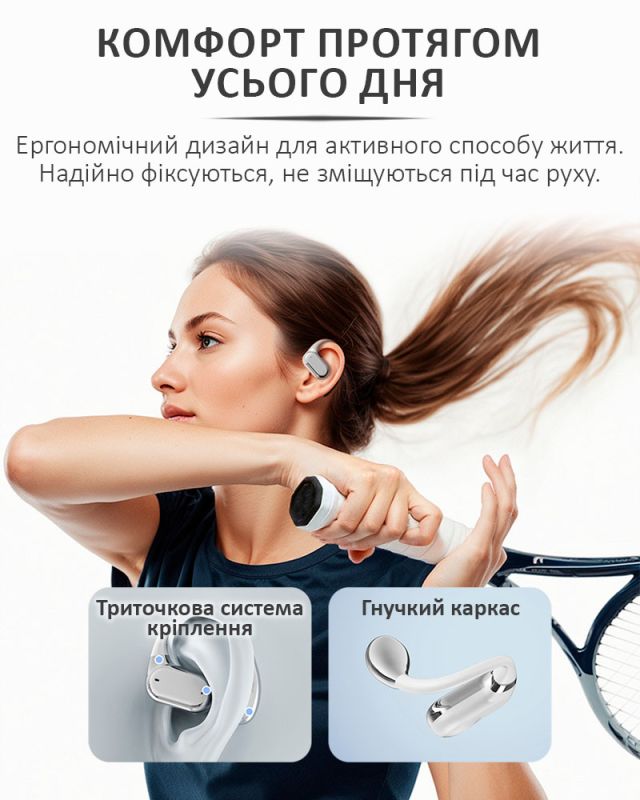 Навушники бездротові Q18 TWS Earbuds з LED дисплеєм, Bluetooth 5.4, ENC, 300mAh White