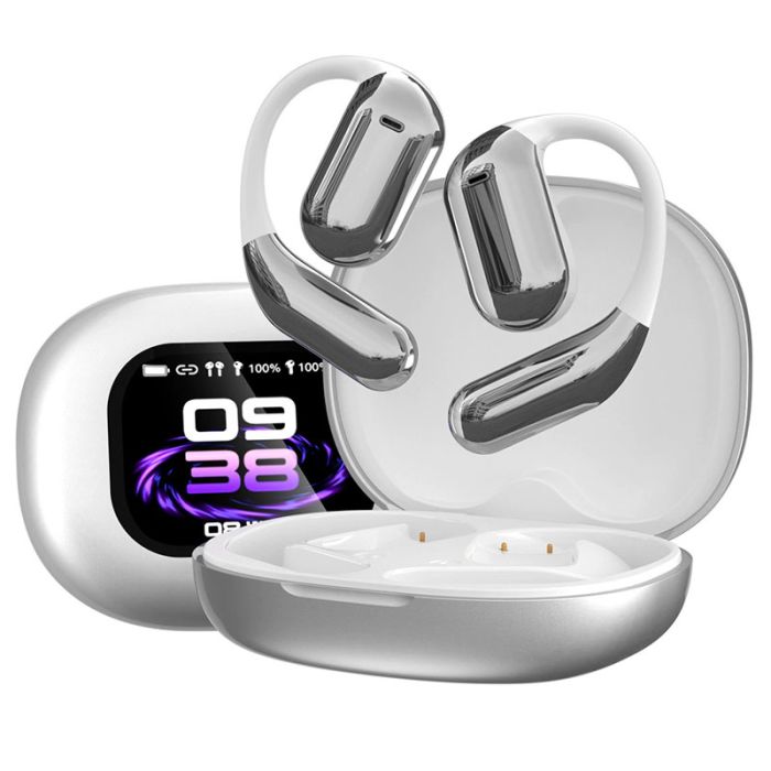 Навушники бездротові Q16 Pro TWS Earbuds з LED дисплеєм, Bluetooth 5.4, ENC, 500mAh Silver