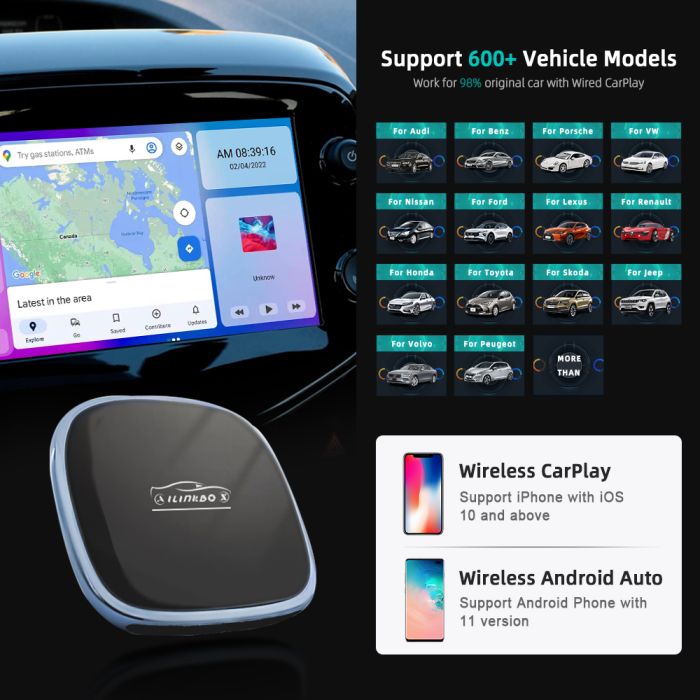 Автомобильный CarPlay Mini Box UX-999 Max / 64 ГБ / Android 10