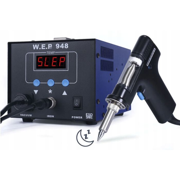 Демонтажная паяльная станция WEP 948 / вакуумный оловоотсос / LCD дисплей / 380-480°C / 90 Вт
