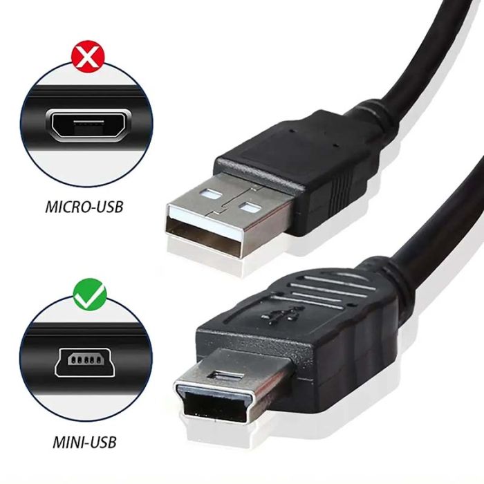 Кабель USB 2.0 - mini USB (AM/Mini 5 pin) Чорний 0.3м