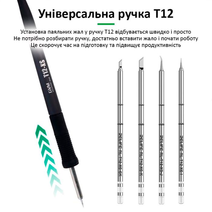 Жало, наконечник Relife RL-T12-XS-I / конус / для паяльника / паяльных станций