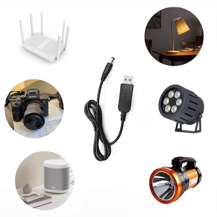 Кабель живлення Keweisi KWS-912V USB DC / 9В / 12В / 3.5мм / 5.5мм для роботи роутера від Powerbank