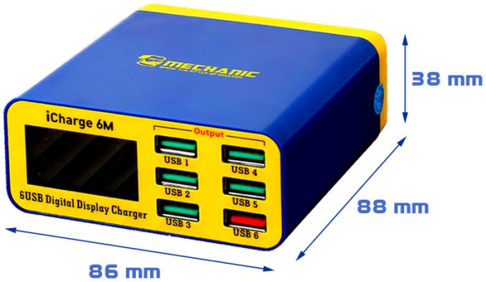 Швидкий зарядний пристрій Mechanic iCharge 6M 3.5A / 5xUSB / 1xUSB QC3.0 / 40W