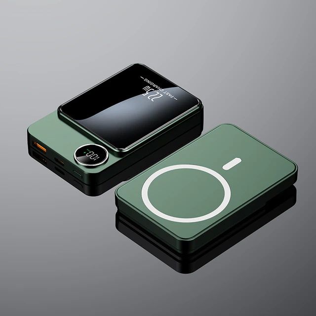 Power bank бездротовий XIYT Y211 / швидка зарядка / Magsafe / Magnetic / 22.5W + 15W / 10000 mAh Green