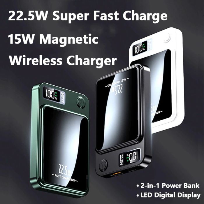 Power bank бездротовий XIYT Y211 / швидка зарядка / Magsafe / Magnetic / 22.5W + 15W / 10000 mAh Violet