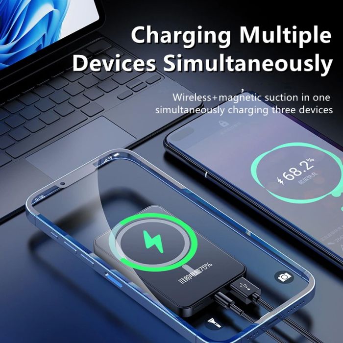Power bank бездротовий XIYT Y211 / швидка зарядка / Magsafe / Magnetic / 22.5W + 15W / 10000 mAh Violet