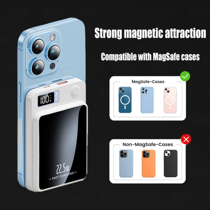 Power bank бездротовий XIYT Y211 / швидка зарядка / Magsafe / Magnetic / 22.5W + 15W / 10000 mAh Violet