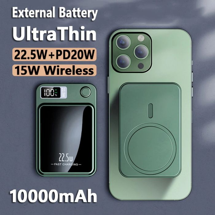 Power bank бездротовий XIYT Y211 / швидка зарядка / Magsafe / Magnetic / 22.5W + 15W / 10000 mAh Violet