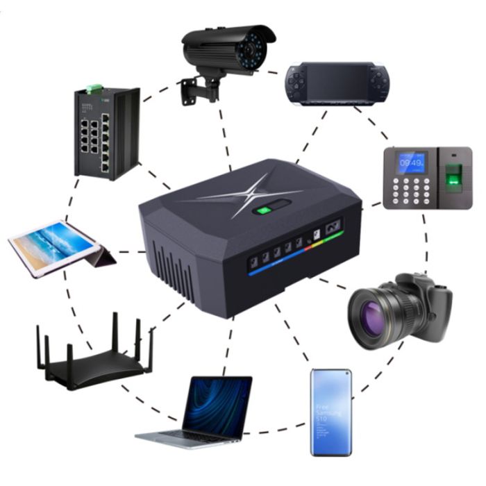 Джерело безперебійного живлення (ДБЖ, UPS) DCP60W для роутера, термінала, камери (60 Вт, 20800 mah) Black