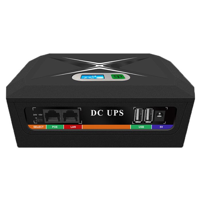 Джерело безперебійного живлення (ДБЖ, UPS) DCP60W для роутера, термінала, камери (60 Вт, 20800 mah) Black
