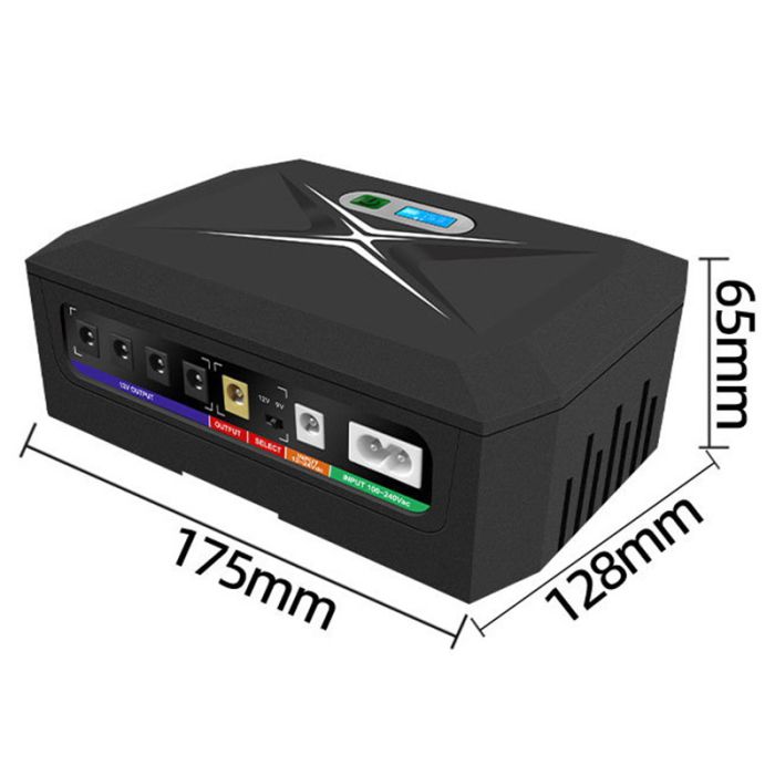 Джерело безперебійного живлення (ДБЖ, UPS) DCP60W для роутера, термінала, камери (60 Вт, 20800 mah) Black