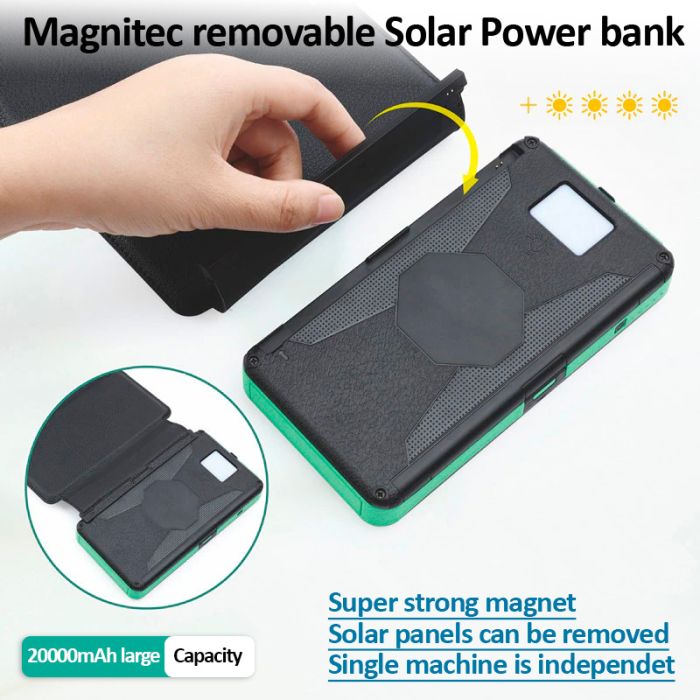 УМБ із сонячною панеллю XIYT HY-1803 / Power bank / 20000 mah / 2xUSB / Micro / Type-C Orange