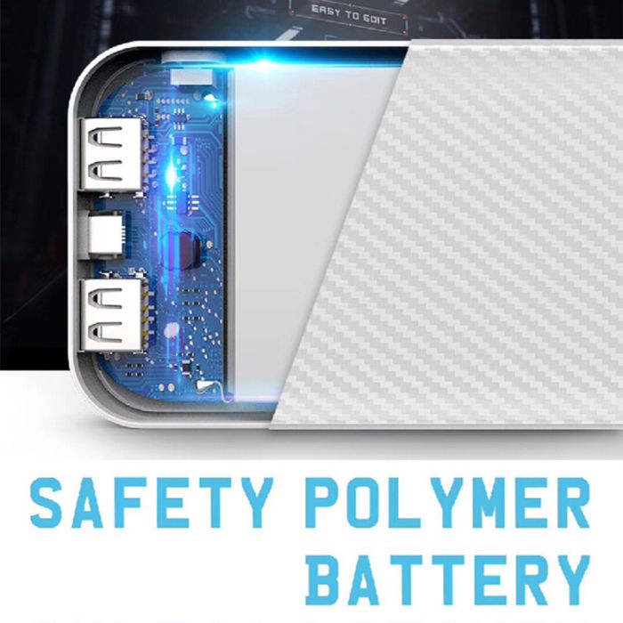 УМБ Power bank XIYT YZB0110 10000 mAh 2xUSB / Micro / Type-C White