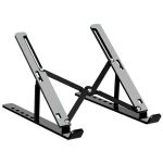 Подставка для ноутбука N3, складная, регулировка наклона, алюминий + силикон Black