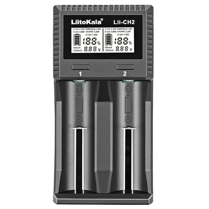 Интеллектуальное зарядное устройство LiitoKala Lii-CH2 для 18650, AA, AAA Li-Ion, LiFePO4, Ni-MH-Cd