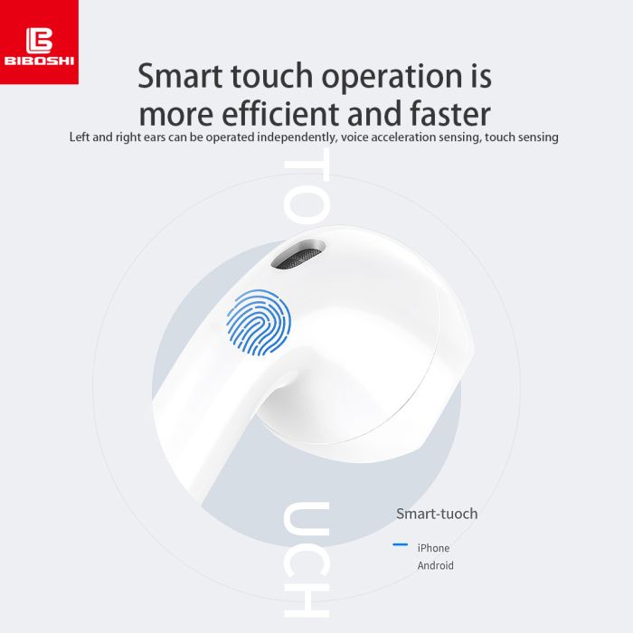 Бездротові навушники Biboshi BO1 білі / вкладиші / bluetooth / 200 mAh